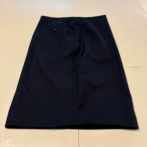 Sumissura Navy Blue Pencil Skirt High Waisted Midi Skirt - Picture 1 of 7